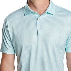 New Peter Millar Men’s Seaglass Circle Geo Performance Jersey Polo Xxl